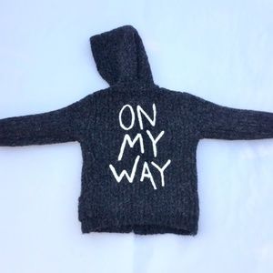 Zara Knit Wear Hooded Zip-Down Sweater